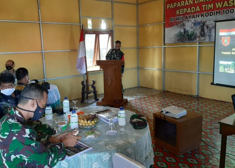 TIM WASEV TERIMA PAPARAN DANSATGAS TMMD 108 KODIM 1005/MRB