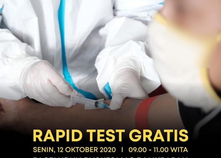 CEGAH KLUSTER DEMO,PEMKOT BALIKPAPAN GELAR RAPID TEST GRATIS
