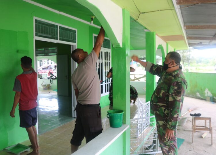 Pengerjaan Masjid An-Nur Oleh Satgas TMMD Capai 75 %.