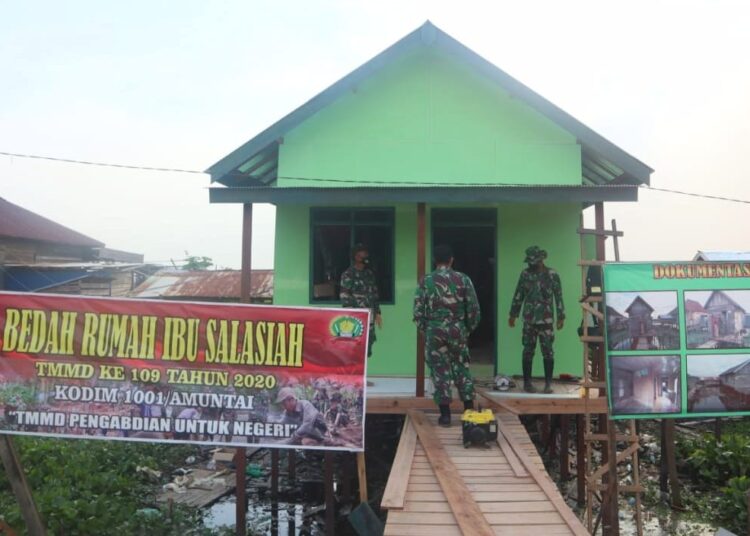 Rehab Rumah Salsiah,TMMD Ke 109 Kodim 1001/Amuntai Capai 85 Persen