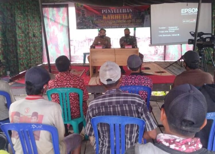 Satgas TMMD Ke 109 Bersama BPBD Kab. HSU Berikan Penyuluhan Tentang Karhutla