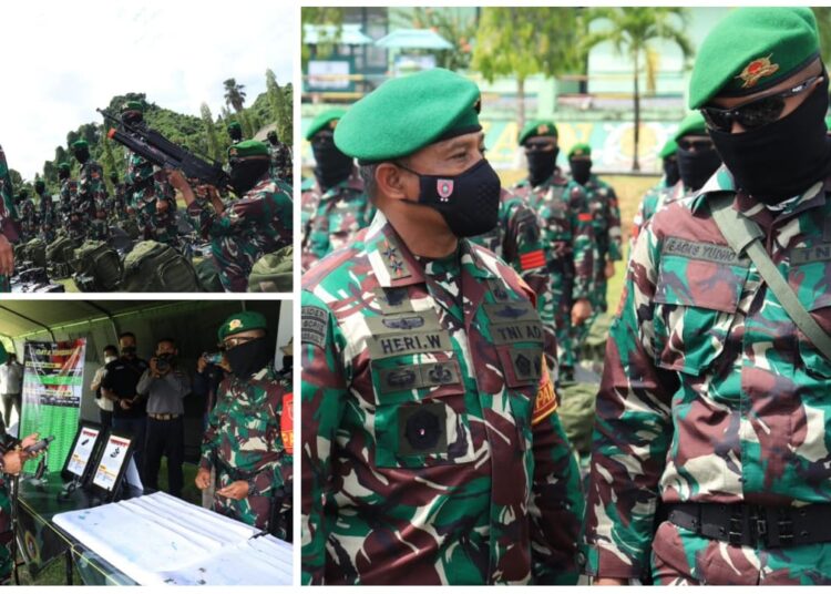 PANGDAM VI/MLW PERIKSA KESIAPAN OPERASI PAMTAS PENYANGGA RI-PNG