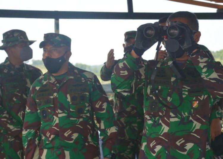 DANKODIKLAT TNI AD TINJAU PERSIAPAN LATMA GARUDA SHIELD 15/2021 DI KODAM VI/MLW