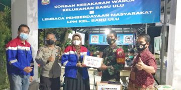 PRIHATIN TERHADAP KORBAN KEBAKARAN BARU ULU, PERTAMINA KUCURKAN BANTUAN SEMBAKO.