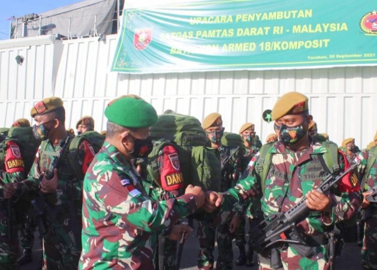 DANREM 092 SAMBUT KEDATANGAN SATGAS PAMTAS DI KALTARA