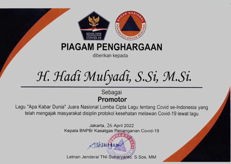 WAGUB KALTIM TERIMA PENGHARGAAN BNPB