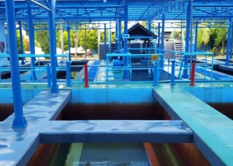 PRODUKSI TURUN, PIPA TRANSMISI PTMB DI GRAND CITY BOCOR