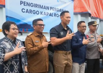 Krakatau Steel dan Menko Infrawil, AHY Meresmikan Jalur Logistik Multimoda Cilegon
